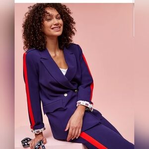 Disney Macy's Women's Navy Minnie Mouse Majorette Double Breasted Blazer Size 16